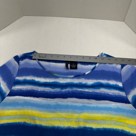 New Directions Women's Size XL Long Sleeve Top Blue Striped Preowned - Picture 6 of 12